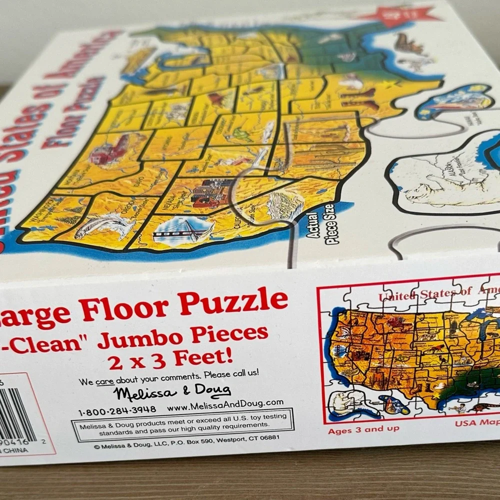 Melissa & Doug Colorful USA Map Floor Puzzle